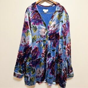 Maeve Blue and Purple Floral Mini Dress